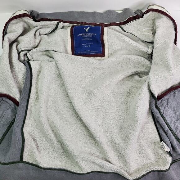 Vintage Y2K American Eagle AE Full Zip Thick Sweatshirt Jacket size Large - Picture 9 of 13
